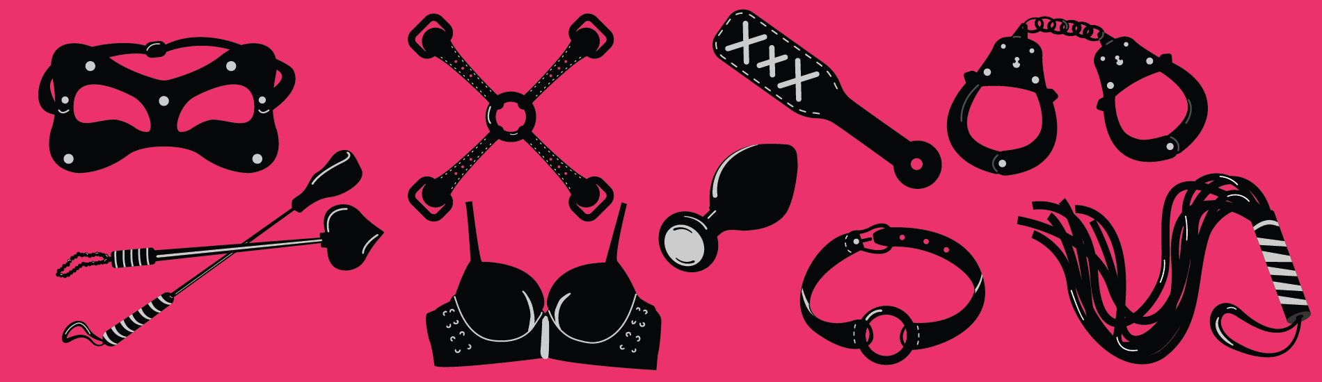 Illustration of Bondage and BDSM Toys for Sexual Domination