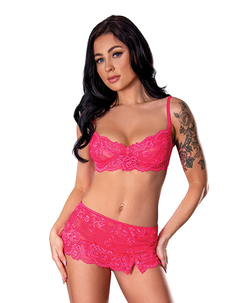 Get It Girl Lace Bra with Skirt & Thong