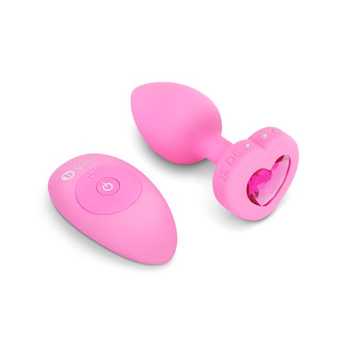 B-vibe Vibrating Heart Plug - Pink