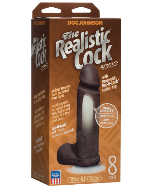 Realistic Ultraskyn Cock W/balls | Black 8"