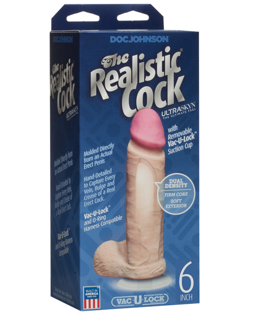 Realistic Ultraskyn Cock W/balls | White 6"
