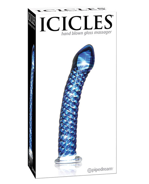 Icicles Hand Blown Glass W/ridges | No. 29 Blue 