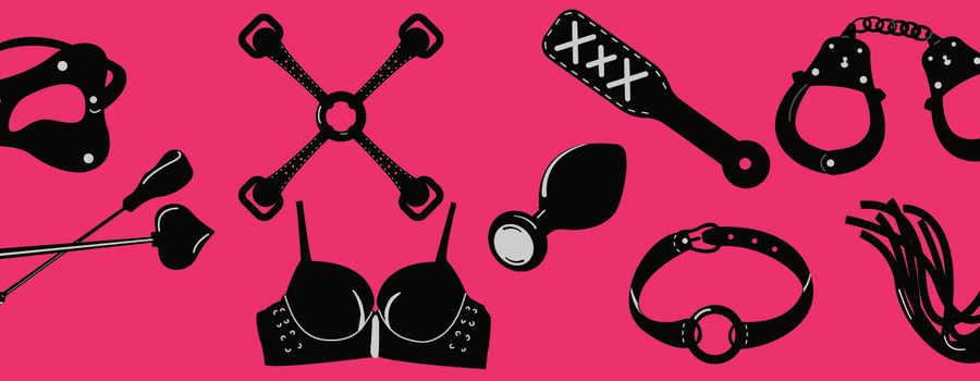 Illustration of Bondage and BDSM Toys for Sexual Domination