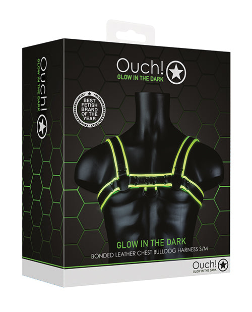 Shots Ouch Chest Bulldog Harness - Glow In The Dark