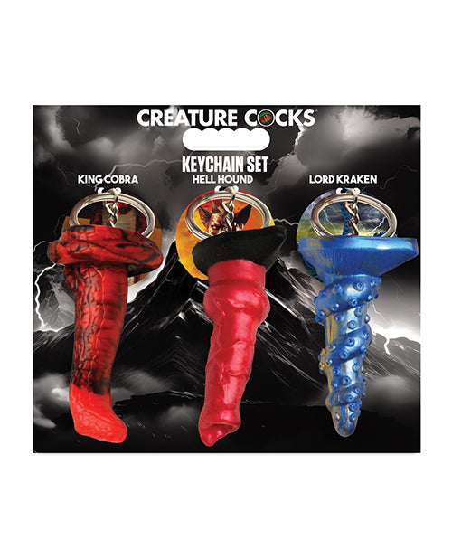 Creature Cocks Hell-Hound, Lord Kraken, & King Cobra Silicone Key Chain Set