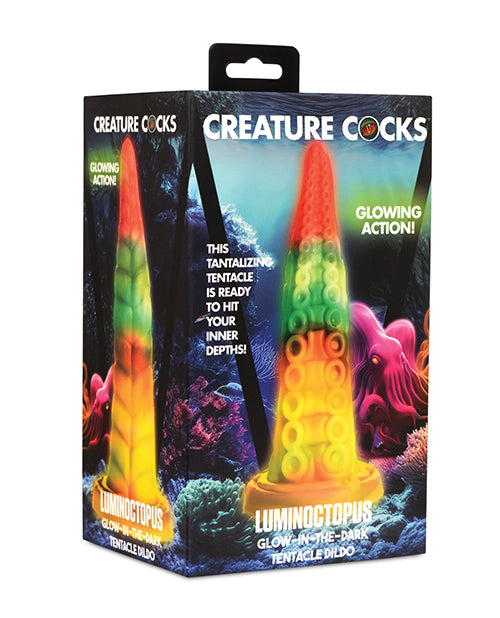 Creature Cocks Luminoctopus Glow-in-the-Dark Tentacle Dildo - Rainbow