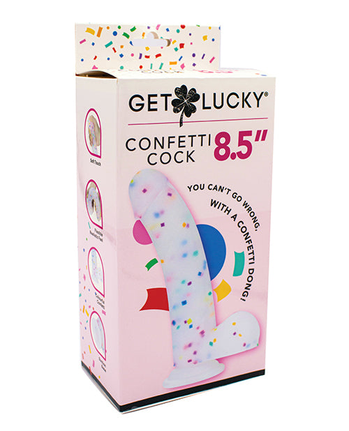 Get Lucky 8.5" Real Skin Confetti Cock - Multi Color