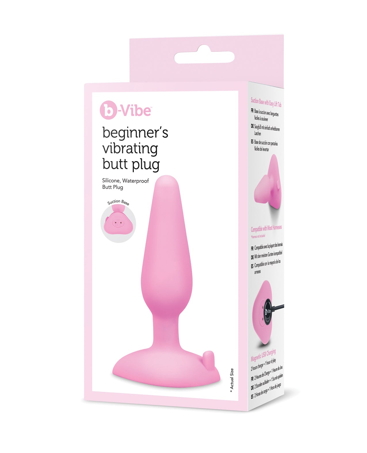 b-Vibe pink vibrating tapered butt anal plug for beginners