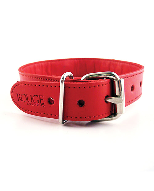 Rouge Leather O Ring Studded Collar