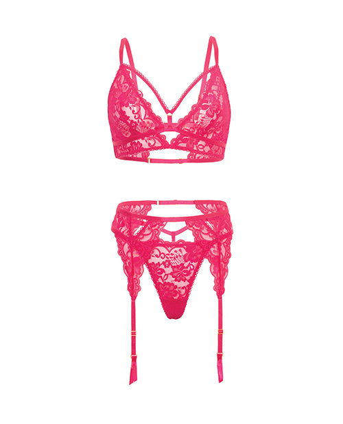 Aphrodite Lace Keyhole Bralette with Garters & G-String
