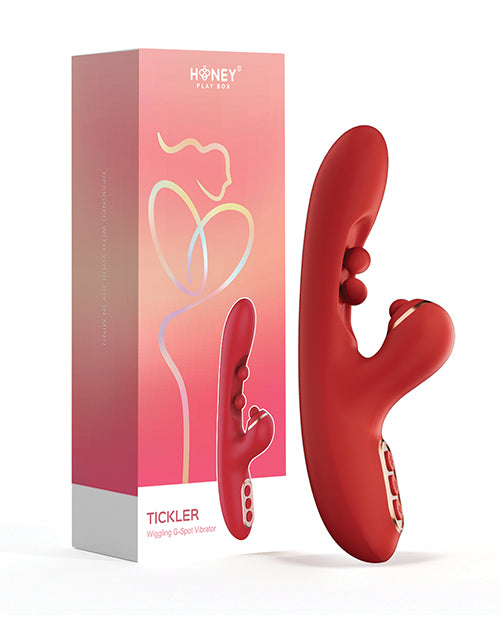 Tickler Wiggling G-Spot Vibrator & Tapping Clitoral Stimulator - Red