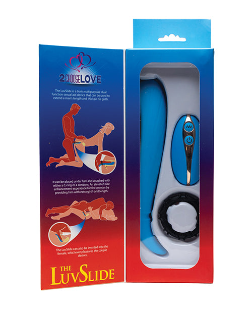 2ChooseLove The LuvSlide Couples Vibrator w/Remote - Blue