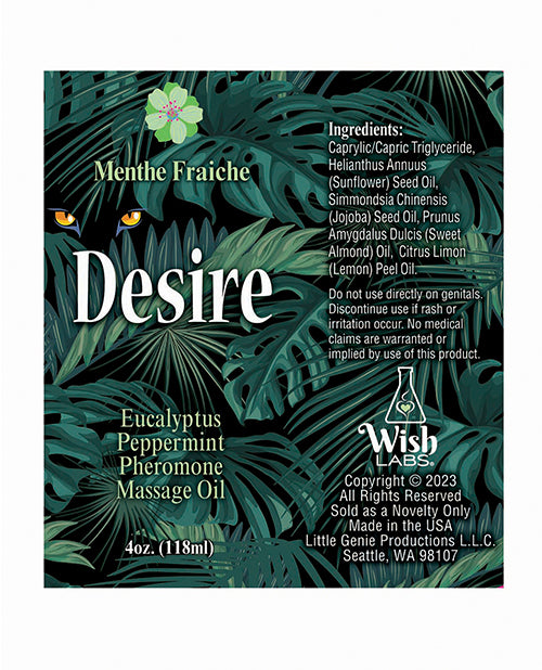 Desire Pheromone Massage Oil - 4 Oz