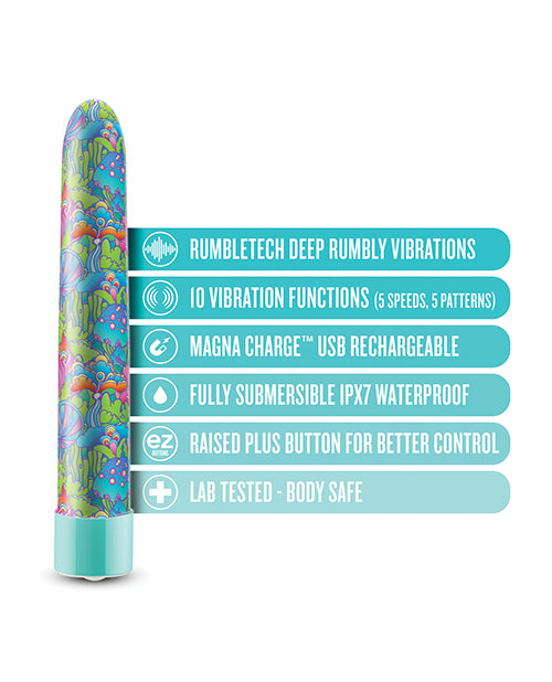 Blush Limited Addiction Utopia 7" Rechargeable Vibe - Aqua