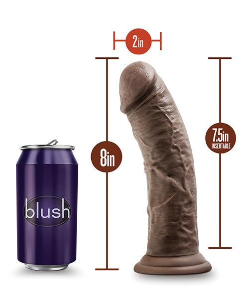 Blush Dr. Skin Plus 8" Posable Dildo - Chocolate