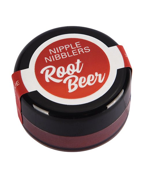 Nipple Nibbler balm in a nostalgic root beer flavor, sweet and tingly