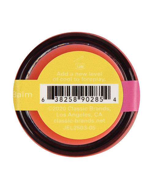 Close-up of Nipple Nibbler balm in a sweet and tart pink lemonade flavor