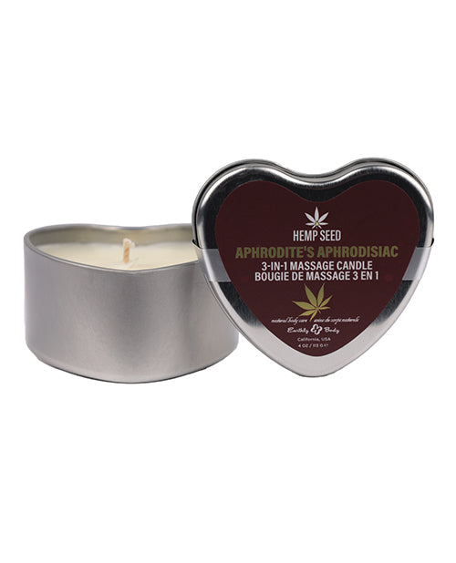 Earthly Body 2024 Valentines 3 In 1 Massage Heart Candle - 4 Oz