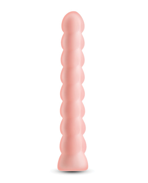 Front view of the Pure Joy Vibrator w its translucent, dual-layered silicone design in soft pastel tones