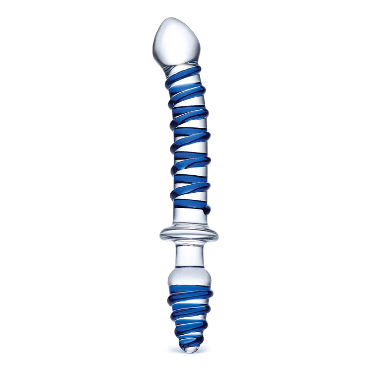 Glas 10"  Mr. Swirly Double Ended Glass Dildo & Butt P