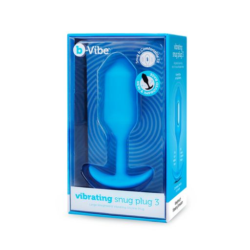 B-vibe Vibrating Weighted Snug Plug 3 - Blue 