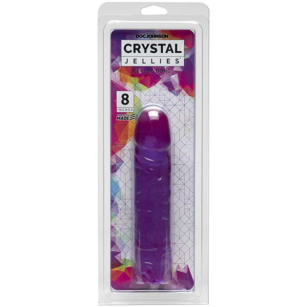 Crystal Jellies 8" Classic Dildo | Purple