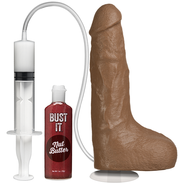 Bust It Squirting Realistic Cock Nut Butter | Brown