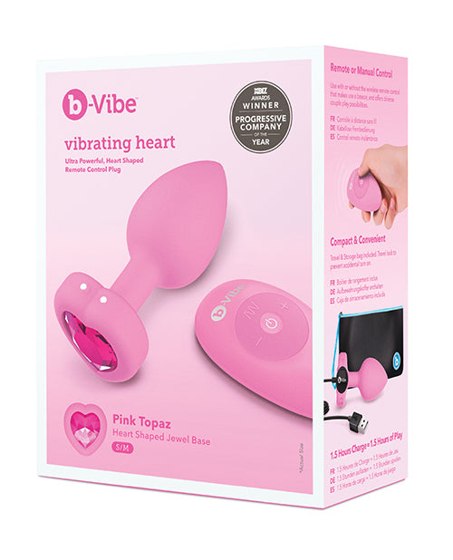 B-vibe Vibrating Heart Plug - Pink