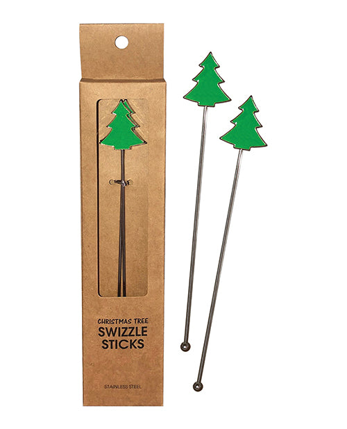Tree Reusable Stainless Steel (dishwasher Safe) Swizzle Stick - Pack Of 2