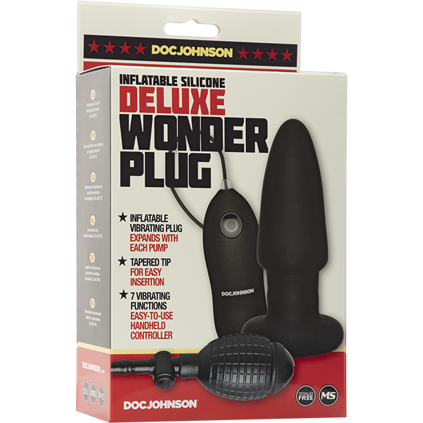 Deluxe Wonder Plug Inflatable Vibrating Butt Plug