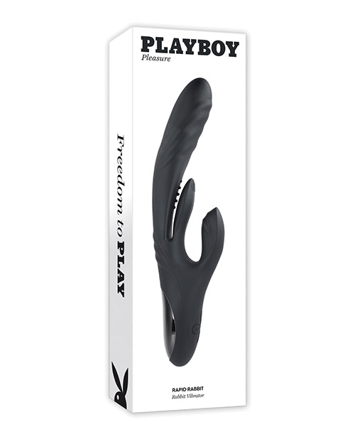 Playboy Pleasure Rapid Rabbit Vibrator - Black