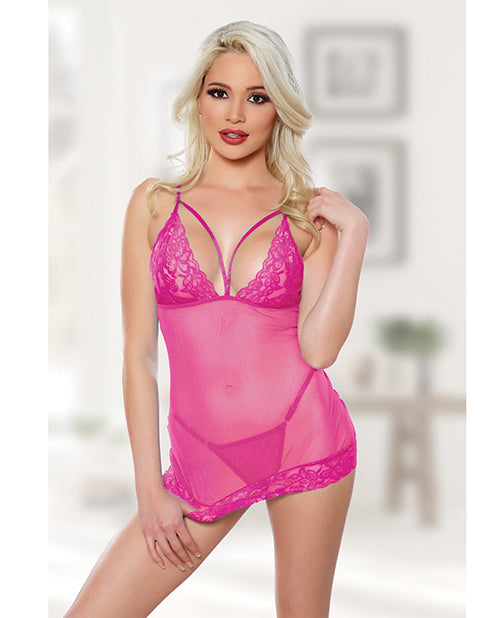 Allure Blush Me Babydoll & G-string O/s | Pink