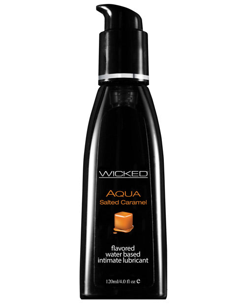 Wicked Sensual Care Aqua Flavored Water Based Lubricant | Salted Caramel 4 oz