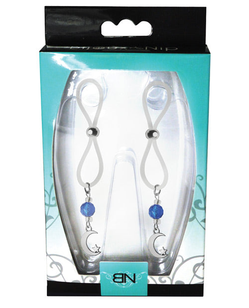 Bijoux De Nip Nipple Halos Moon & Star Charm - Blue/clear