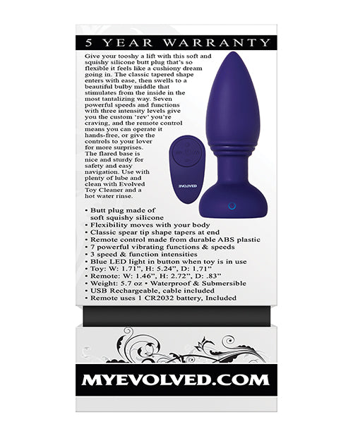 Evolved Smooshy Tooshy Butt Plug - Purple