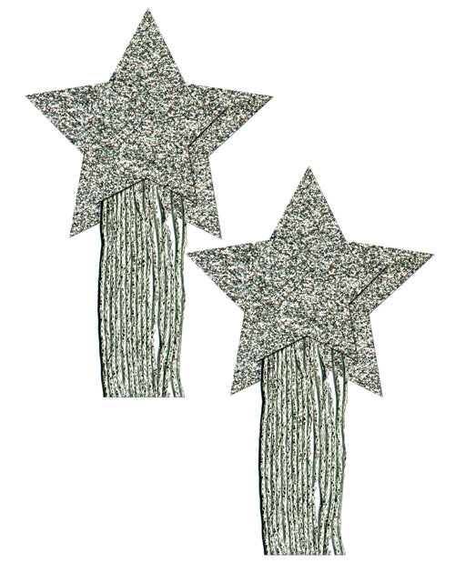 Pastease Glitter Tassle Stars - Silver O/s