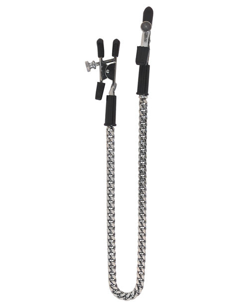 Spartacus Adjustable Alligator Nipple Clamps W/silver Chain