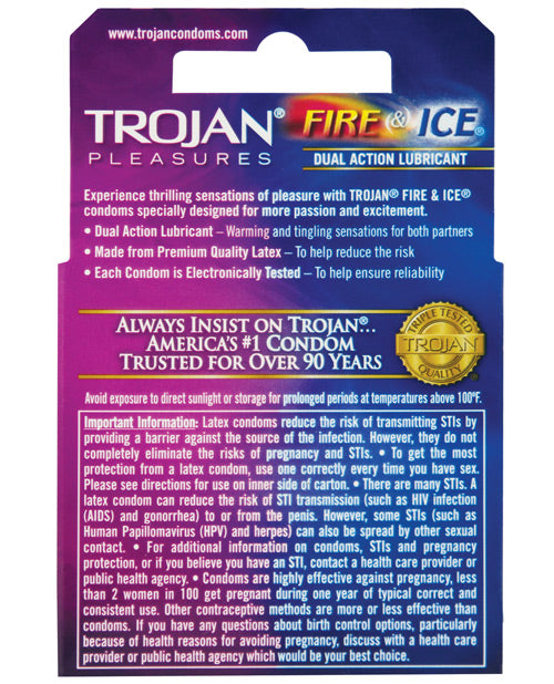 Trojan Fire & Ice Condoms - Box Of 3