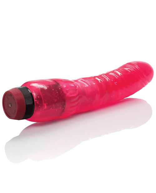 Hot Pinks Curved Jelly Vibrating 6.5" Dildo