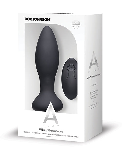 A Play Rechargeable Silicone Experienced Anal Plug W/remote | Black 