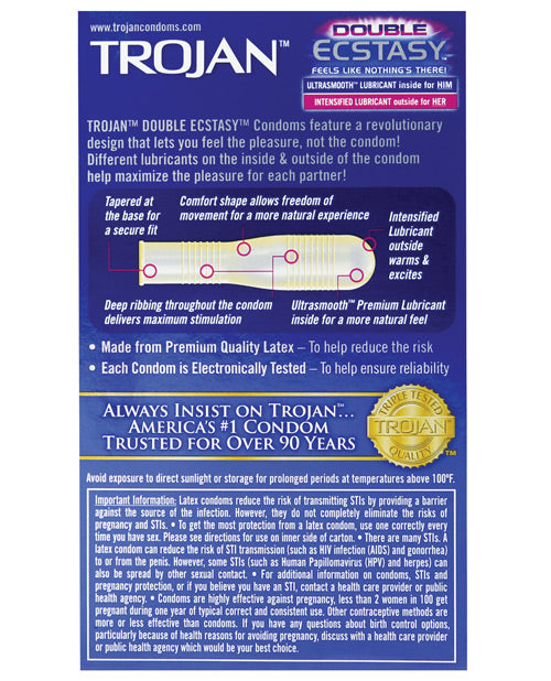 Trojan Double Ecstasy Condom - Box of 10