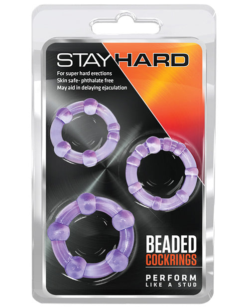 Blush Stay Hard Beaded Cock Rings 3 Pack