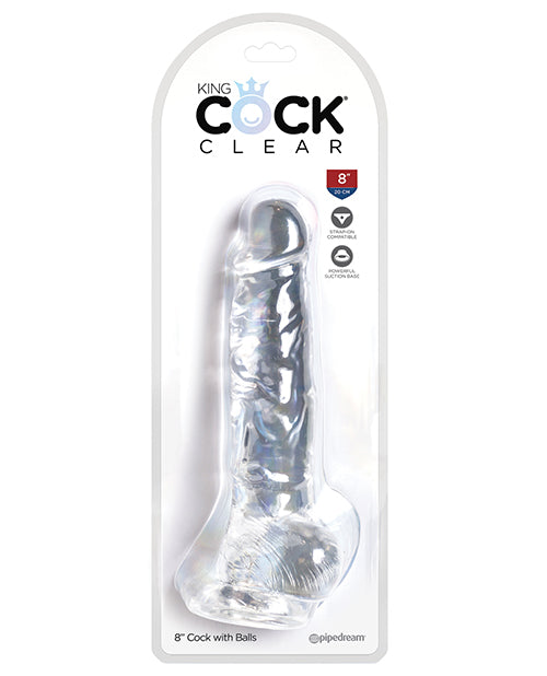 King Cock Clear Cock W/balls | 8"