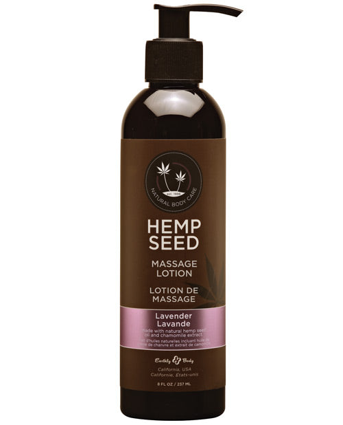 Earthly Body Hemp Seed Massage Lotion | Lavender 8oz 