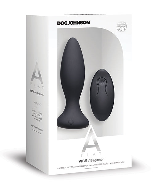 A Play Rechargeable Silicone Beginner Anal Plug W/remote | Black