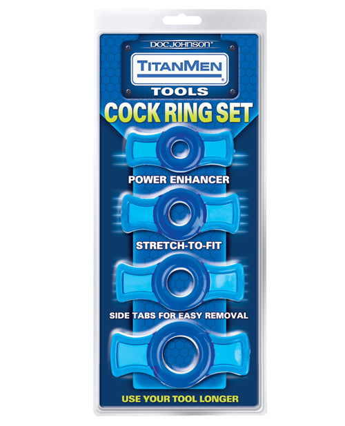 Titanmen Tools Cock Ring Set Blue 