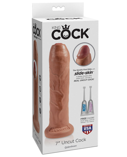 King Cock 7" Uncut Dildo | Tan 