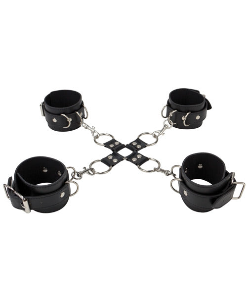 Shots Ouch Leather Hand & Leg Cuffs | Black 