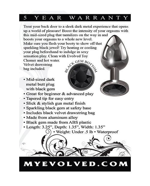 Evolved Black Gem Anal Plug - Medium