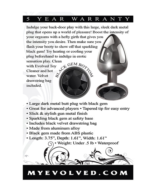 Evolved Black Gem Anal Plug - Large